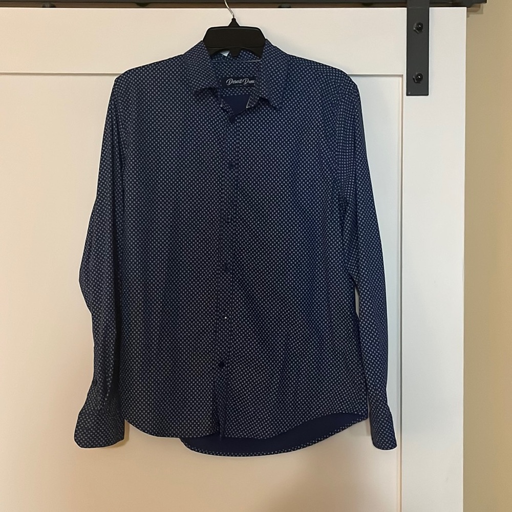 Mens navy blue dress shirt